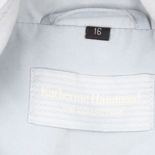 Katherine Hammond Womens Blue Size 16 Mid-Length Casual Jacket