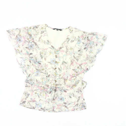 fTWO1 Womens Multicoloured Floral Chiffon Blouse XS