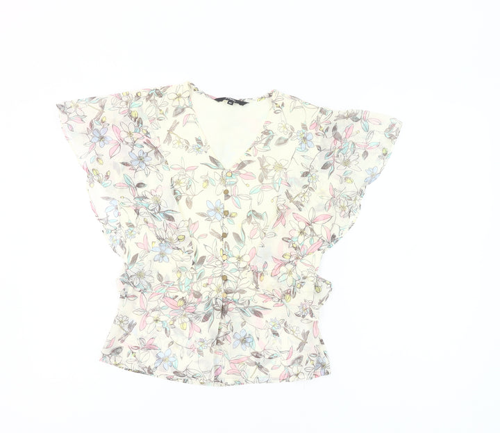 fTWO1 Womens Multicoloured Floral Chiffon Blouse XS