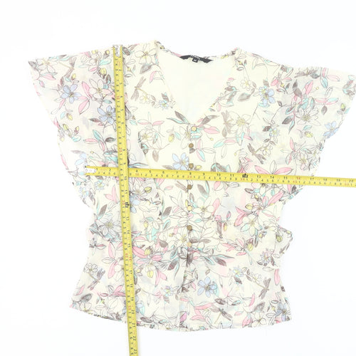 fTWO1 Womens Multicoloured Floral Chiffon Blouse XS