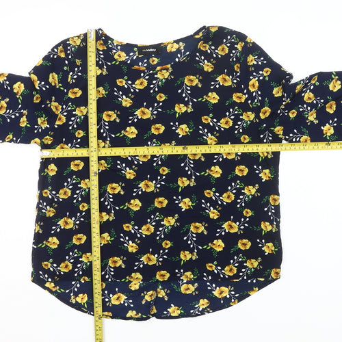 Miss Valley Women’s Blue Floral Blouse Size 12 Long Sleeve Tunic