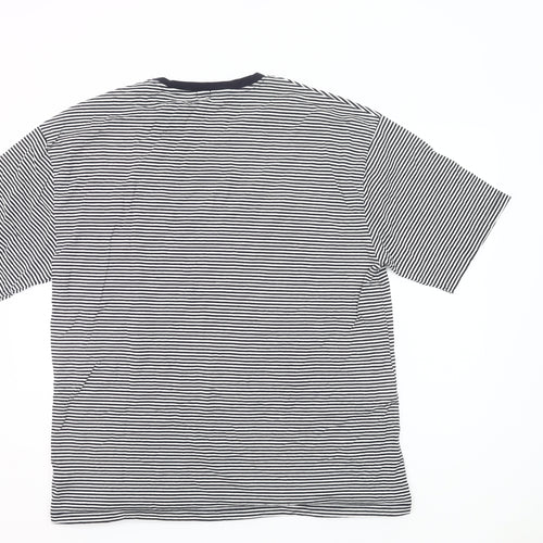 River Island Womens Black White Stripe Ringer T-Shirt UK 14 Cotton
