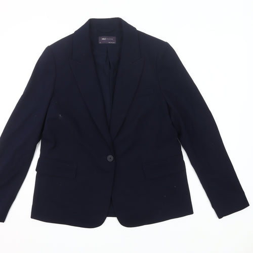 Marks and Spencer Women’s Blue Blazer Size 12 Single-Breasted Jacket