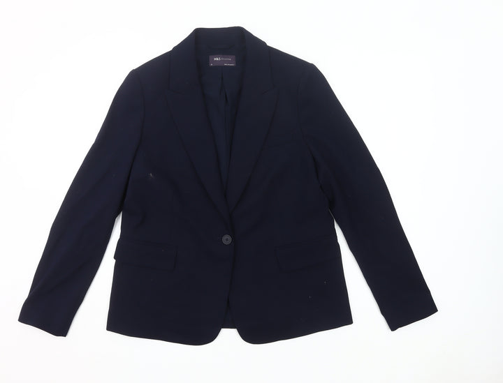 Marks and Spencer Women’s Blue Blazer Size 12 Single-Breasted Jacket