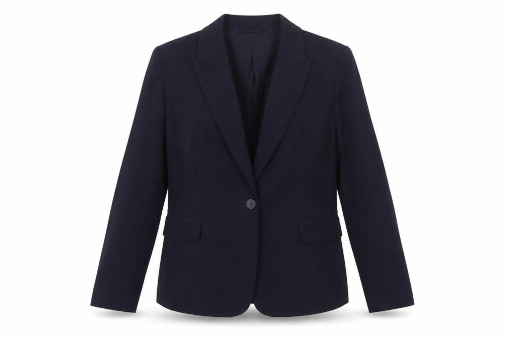 Front view of Marks & Spencer Women’s Blue Blazer, size UK 12, Single-Breasted Jacket