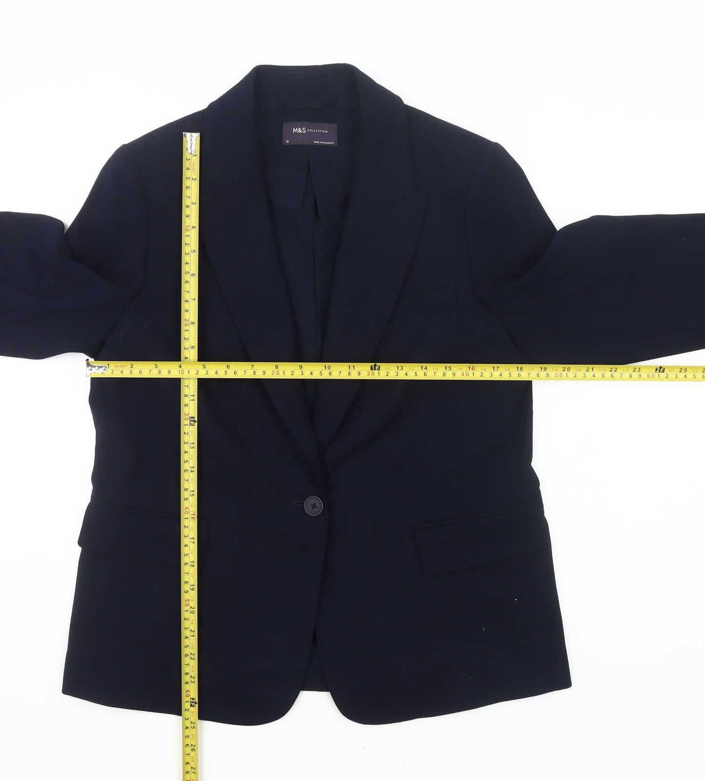 Marks and Spencer Women’s Blue Blazer Size 12 Single-Breasted Jacket