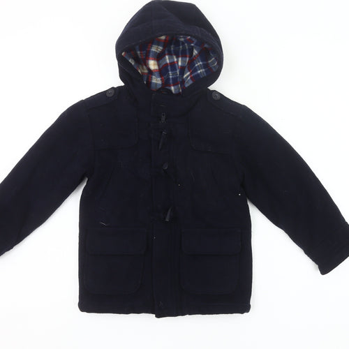Designers at Debenhams Boys Black Wool Blend Duffle Coat 5 Years Hooded