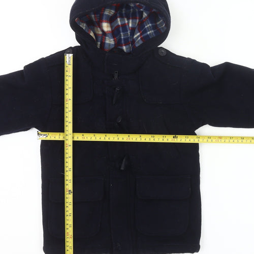 Designers at Debenhams Boys Black Wool Blend Duffle Coat 5 Years Hooded