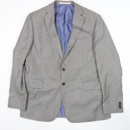 Marks and Spencer Mens Grey Wool Blend Suit Jacket 44 Long
