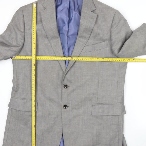 Marks and Spencer Mens Grey Wool Blend Suit Jacket 44 Long
