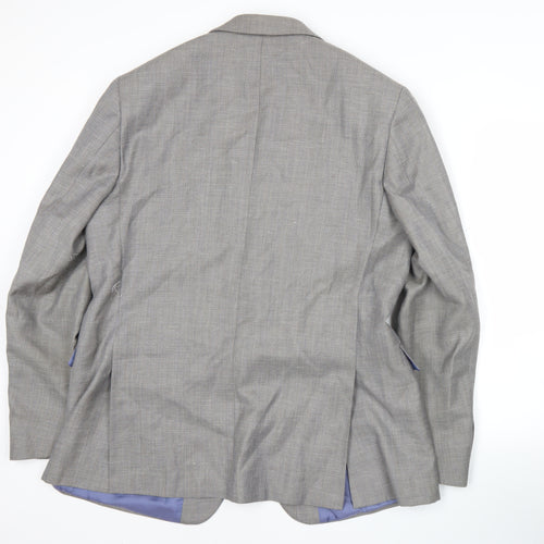 Marks and Spencer Mens Grey Wool Blend Suit Jacket 44 Long