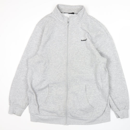 Bekkin Men's Grey 2XL Track Jacket Full Zip Regular Fit
