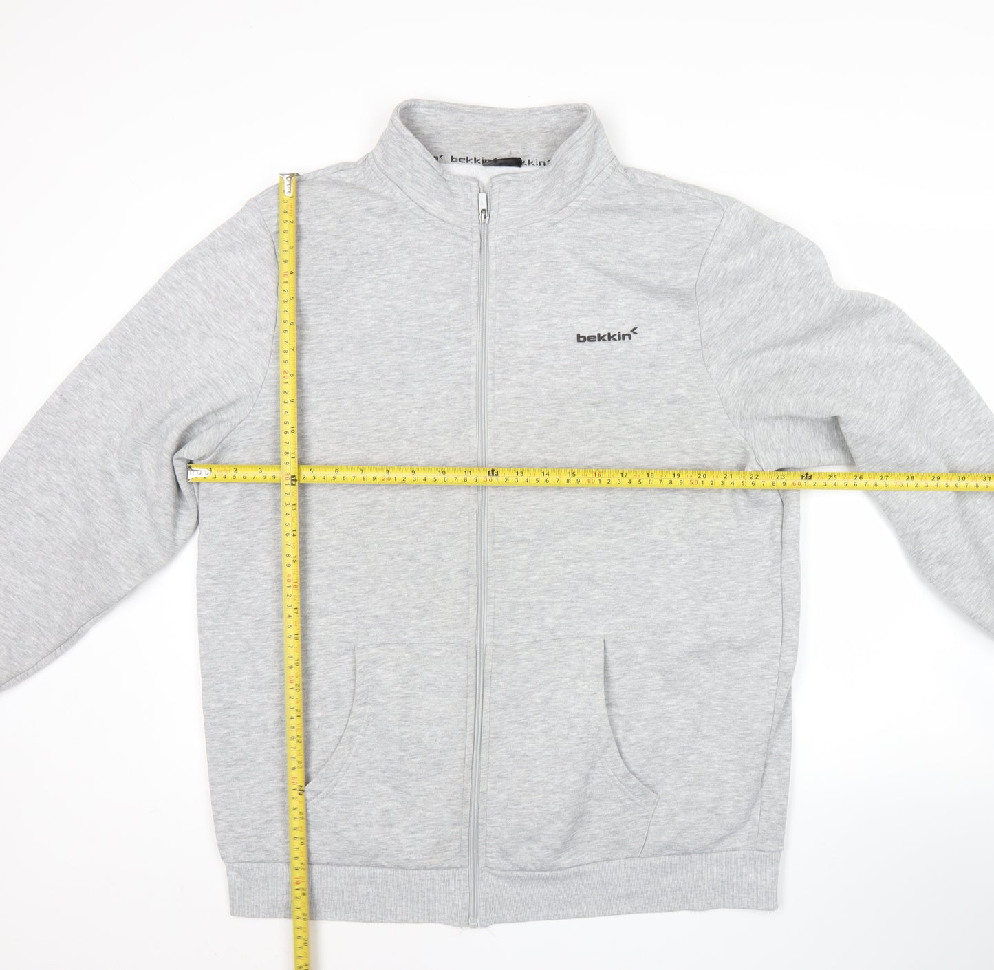 Bekkin Men's Grey 2XL Track Jacket Full Zip Regular Fit