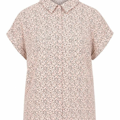 Reserved Womens Pink Polka Dot Button-Up Shirt UK 6 Short Sleeve