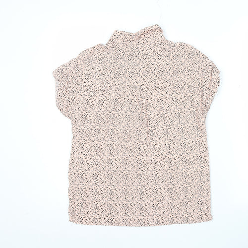 Reserved Womens Pink Polka Dot Button-Up Shirt UK 6 Short Sleeve