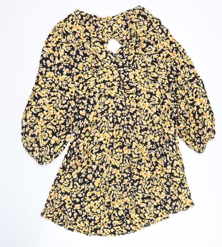 Oasis Women's Size 14 Multicoloured Floral A-Line Dress