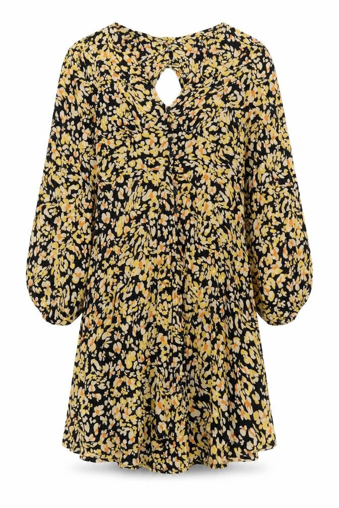 Front view of Oasis Women's, size 14, Multicoloured Floral A-Line Dress