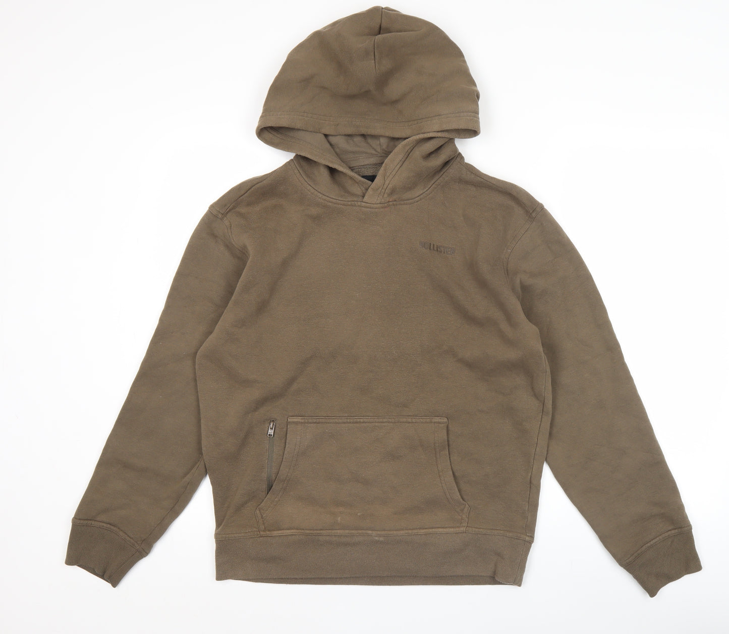 Hollister Men’s Brown XS Relaxed Pullover Hoodie Fleece Lined