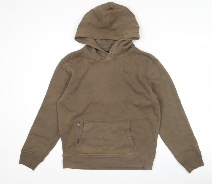 Hollister Men’s Brown XS Relaxed Pullover Hoodie Fleece Lined