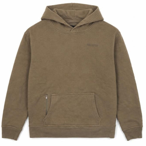 Hollister Men’s Brown XS Relaxed Pullover Hoodie Fleece Lined