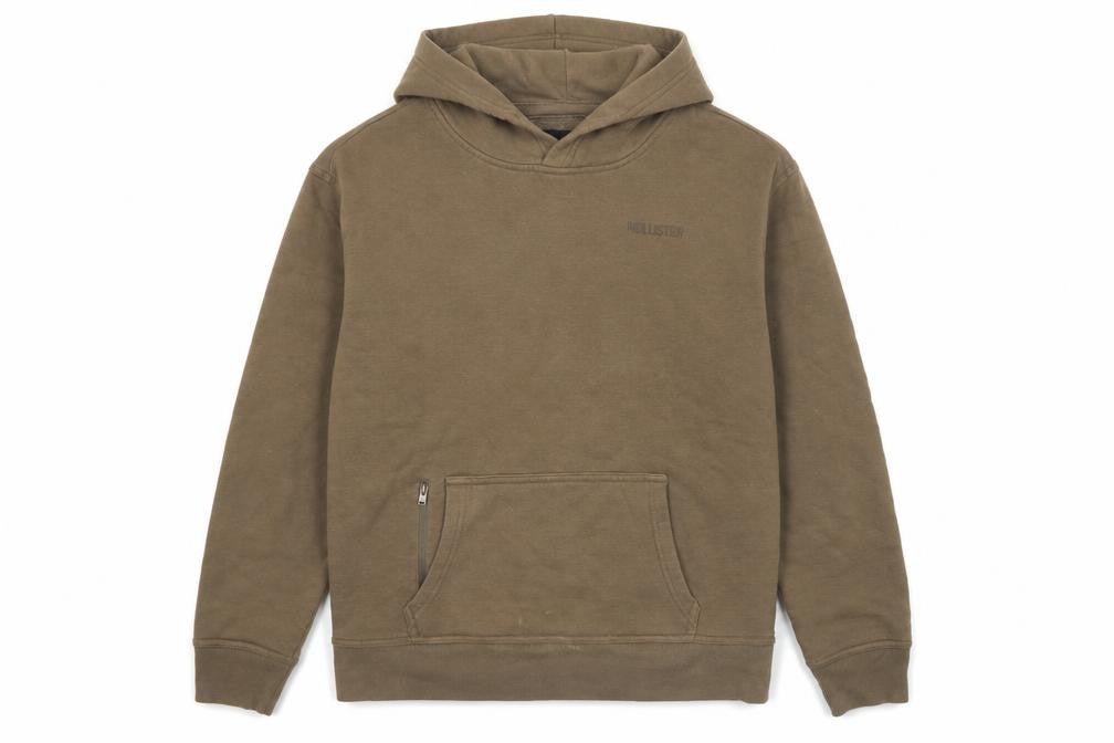Hollister Men’s Brown XS Relaxed Pullover Hoodie Fleece Lined