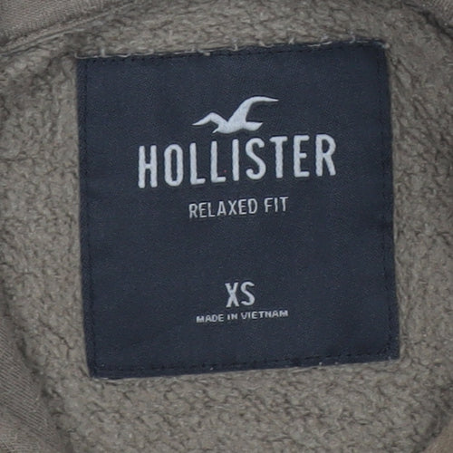 Hollister Men’s Brown XS Relaxed Pullover Hoodie Fleece Lined