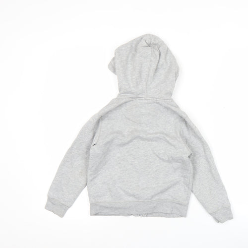 GAP Boys Grey Full Zip Hoodie 5 Years Cotton Blend Logo Casual