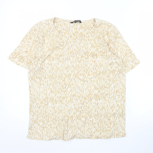Bonmarché Women’s Beige Animal Print Cotton T-Shirt Size 14