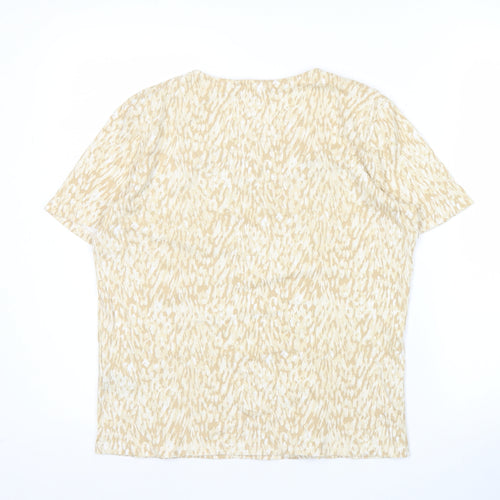 Bonmarché Women’s Beige Animal Print Cotton T-Shirt Size 14