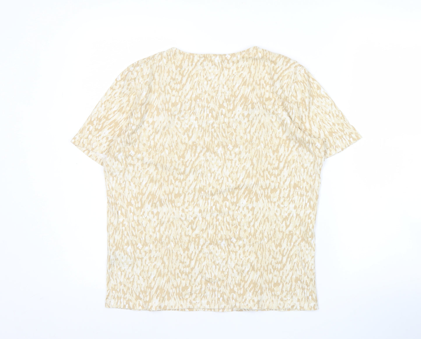 Bonmarché Women’s Beige Animal Print Cotton T-Shirt Size 14