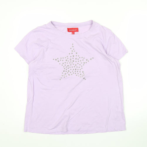 Paramour Womens Purple Size 12 Cotton Studded Star T-Shirt