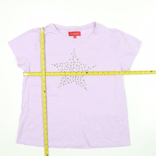 Paramour Womens Purple Size 12 Cotton Studded Star T-Shirt