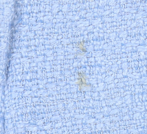 River Island Women Blue Size 10 Bouclé High Rise Shorts