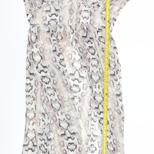 H&M Womens Snake Print Animal Sheath Dress Size 10 Multicoloured