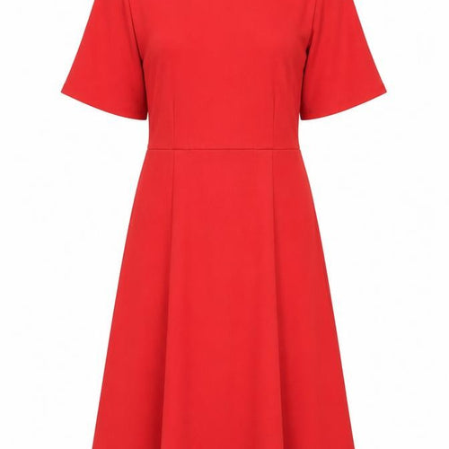 H&M Women’s Red Fit & Flare Dress Size 8 Short Sleeve Knee Length
