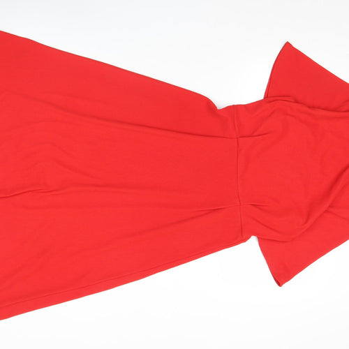 H&M Women’s Red Fit & Flare Dress Size 8 Short Sleeve Knee Length