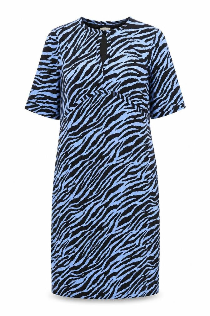 Noosnow Womens Blue Black Animal Print Midi Shift Dress XL