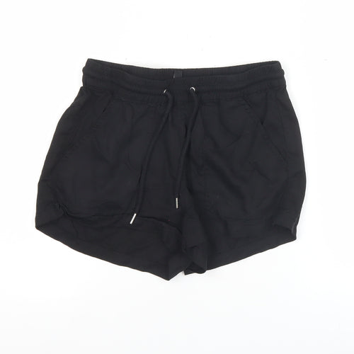 H&M Women Black Size 4 Regular Shorts 100% Lyocell Drawstring