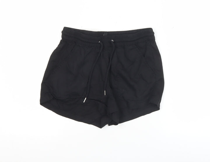 H&M Women Black Size 4 Regular Shorts 100% Lyocell Drawstring
