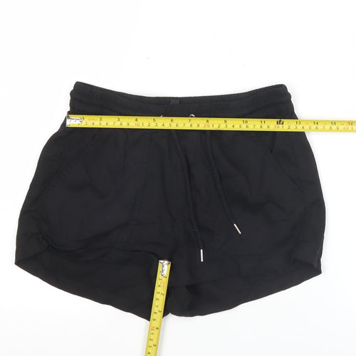 H&M Women Black Size 4 Regular Shorts 100% Lyocell Drawstring