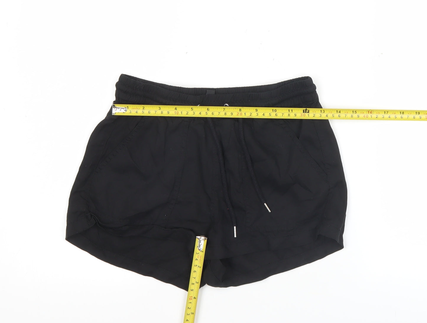 H&M Women Black Size 4 Regular Shorts 100% Lyocell Drawstring