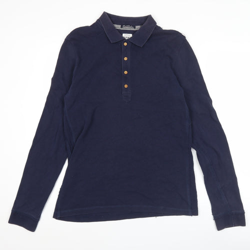 Esprit Men’s Blue Long Sleeve Polo Shirt Size M Cotton Classic Casual