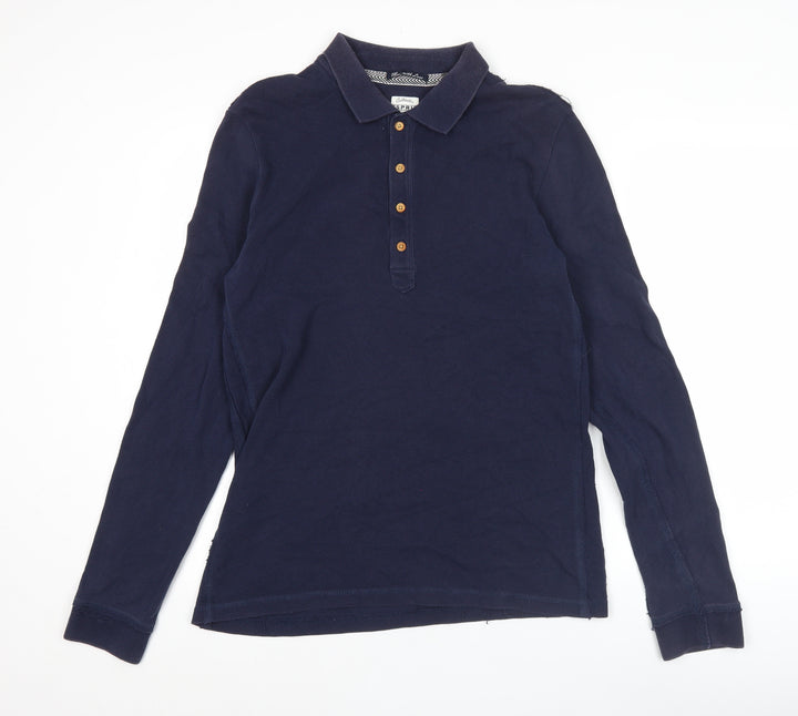 Esprit Men’s Blue Long Sleeve Polo Shirt Size M Cotton Classic Casual