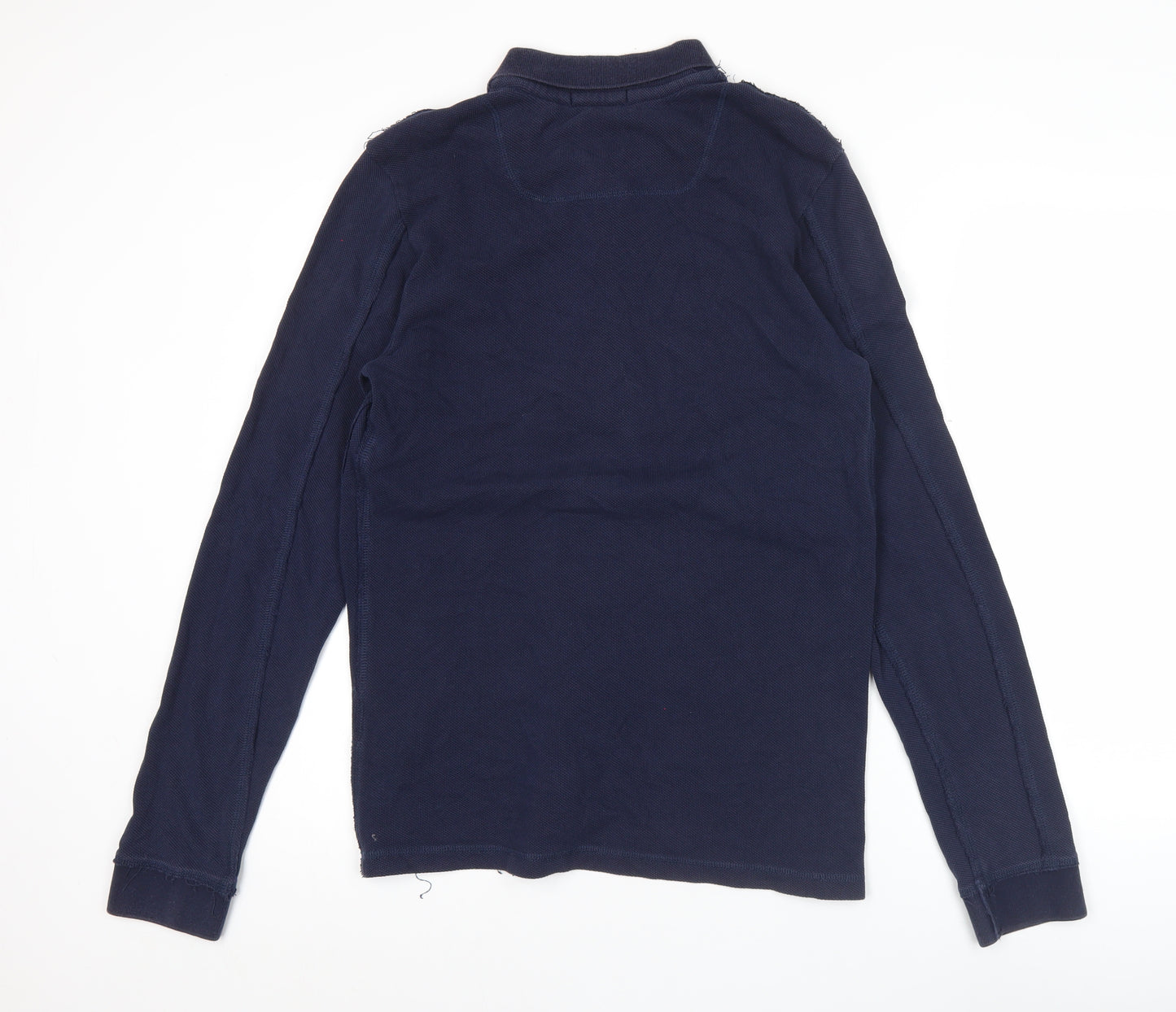 Esprit Men’s Blue Long Sleeve Polo Shirt Size M Cotton Classic Casual