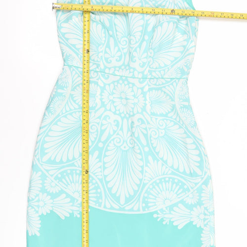 Monsoon Women’s Blue Size 8 Sheath Floral Sleeveless Party Dress