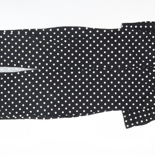Dorothy Perkins Women Black Polka Dot Sheath Dress Size 14