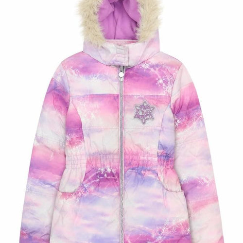 Disney Frozen Girls Pink Purple Puffer Jacket Coat Age 11 Years Hooded