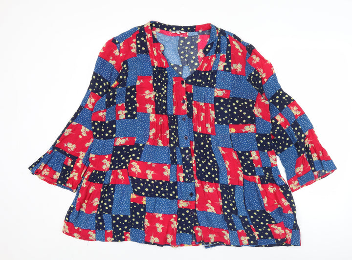 Cotton Traders Women’s Multicoloured Tunic Blouse UK 12 Viscose