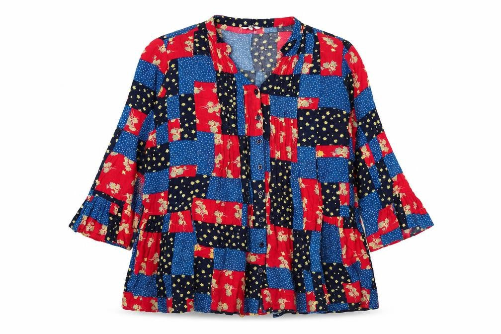 Front view of Cotton Traders Women’s Multicoloured Tunic Blouse UK 12 Viscose