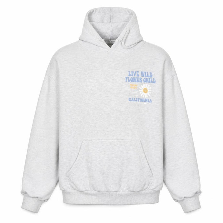 Pull&Bear Teens Grey Graphic Hoodie S California Flower Child
